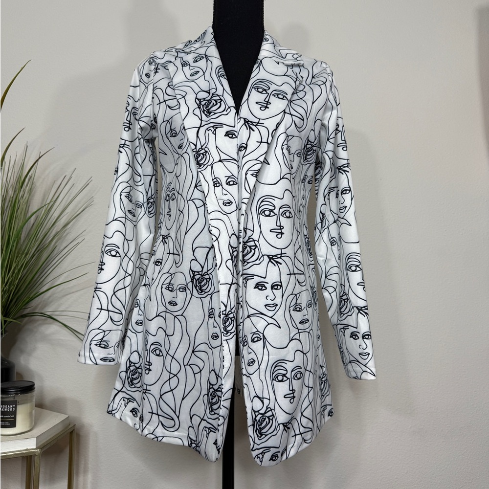 Abstract Face Print Blazer